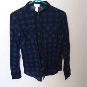 Blue and black flannel